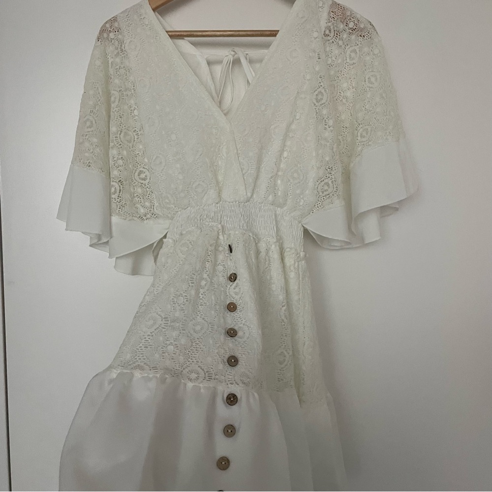 Bohemian White Lace Dress